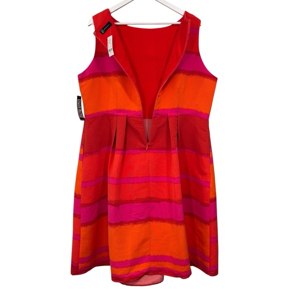 NY&C Color Block Striped Fit & Flare Women’s Pleated Sleeveless Dress 2X NWT - Picture 12 of 12